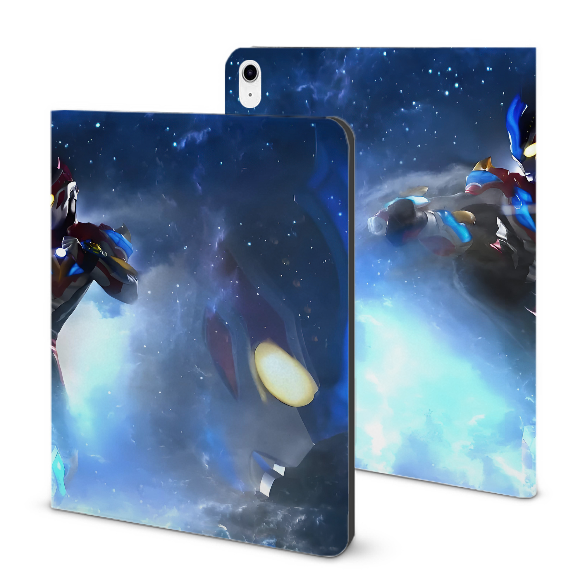 （画像用） ウルトラマン Ultraman IPad ケース ブック型 PUレザー TPU 耐衝撃 軽量 薄型 ペン収納なし 全面保護 IPad 各モデル対応